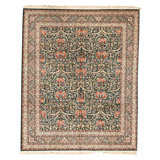 Hand Knotted Wool Oriental Area Rug in Green