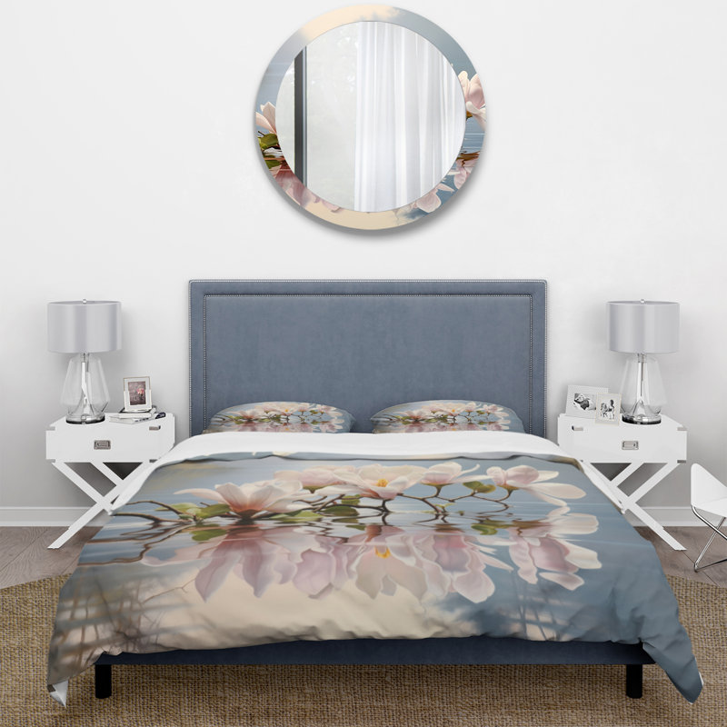 Literie , Housse de couette pour grand lit et 2 taies décor