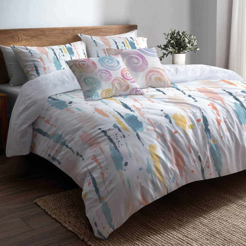 Ensemble de literie 3 pièces Teens Abstract - Ensemble de housse de couette et coussin décoratif