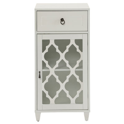 Side Table With Drawer And Door