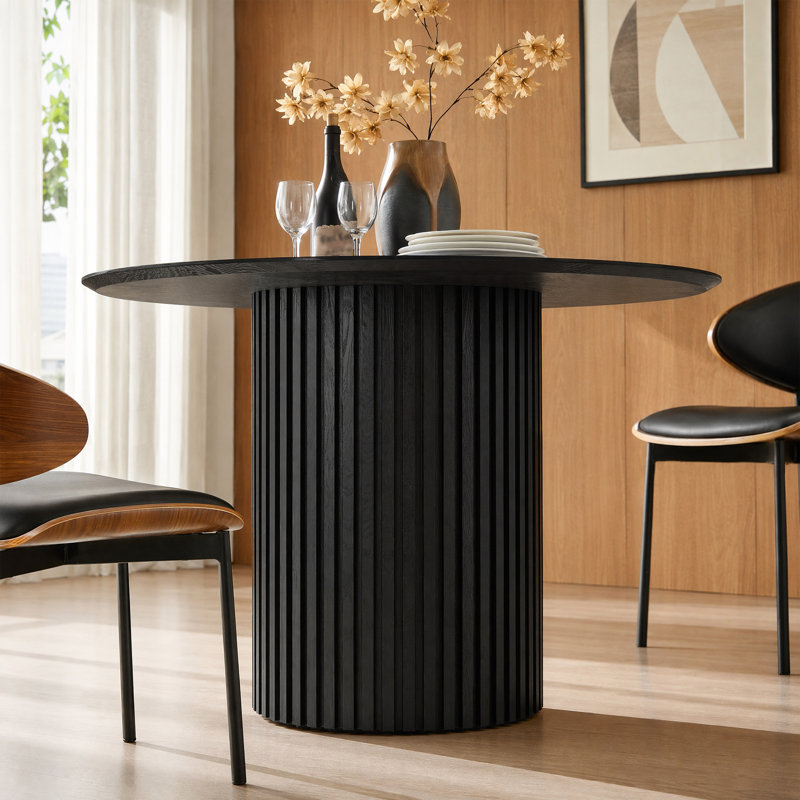 Table de salle à manger Modern, H 46,45 po x l 46,45 po x P 29,25 po, Noir