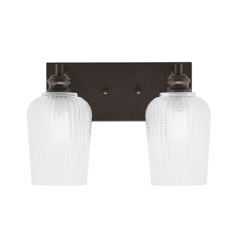 Éclairage pour meuble-lavabo à 2 lumières Avanley, Nickel brossé, Noir