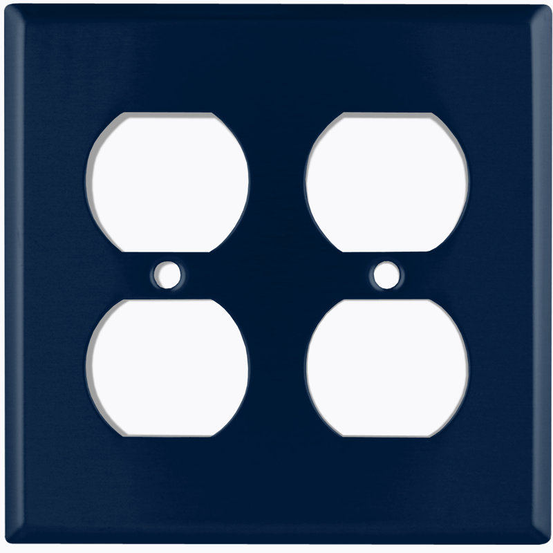 Plaque murale 2 prises doubles, Bleu marine
