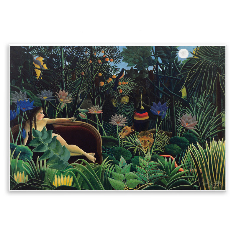 «Peeking Jungle Animals & Woman», art mural par Stellar Design Studio, H 13 po x l 19 po