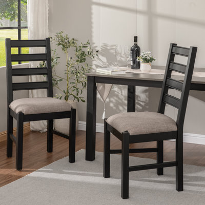 Solid Wood Dining Chair with Seat Cushion (set of 2) by Ebern Designs