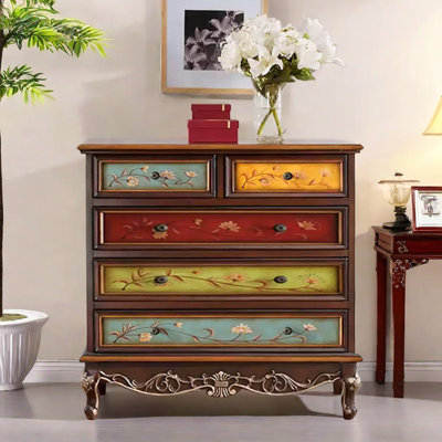 Vintage 5-Drawer Entryway Accent Chest