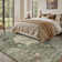 Soft Green Machine Washable Vintage Area Rug For Living Room, Bedroom