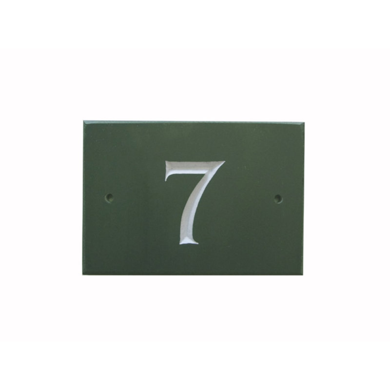 Odacia 10cm H Stone House Number, 7, Green