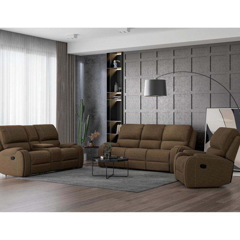 Causeuse inclinable avec accoudoirs coussinés de 77 po Dulal