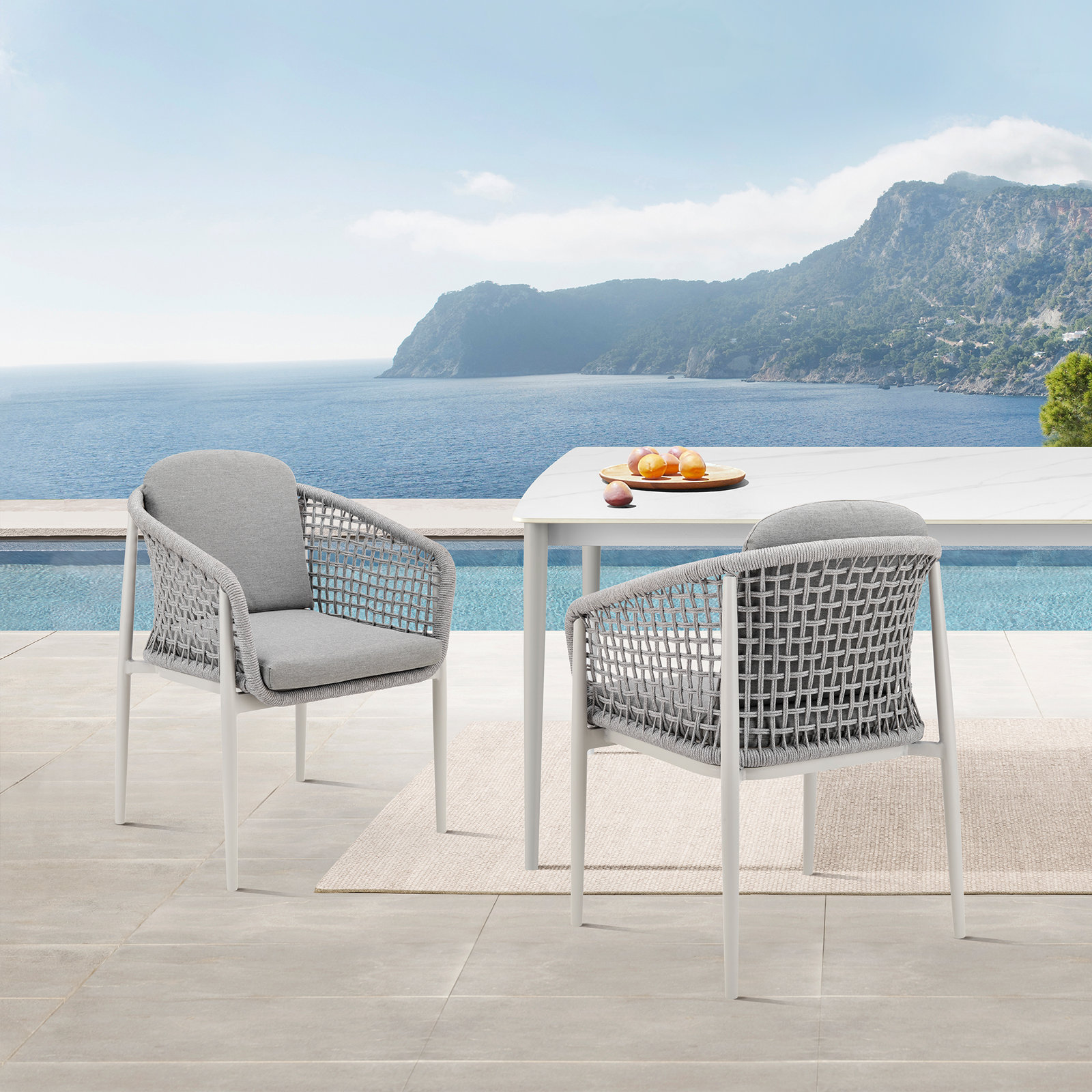 Caraker Premium All-Weather Wicker Outdoor Dining Armchair with Cushion