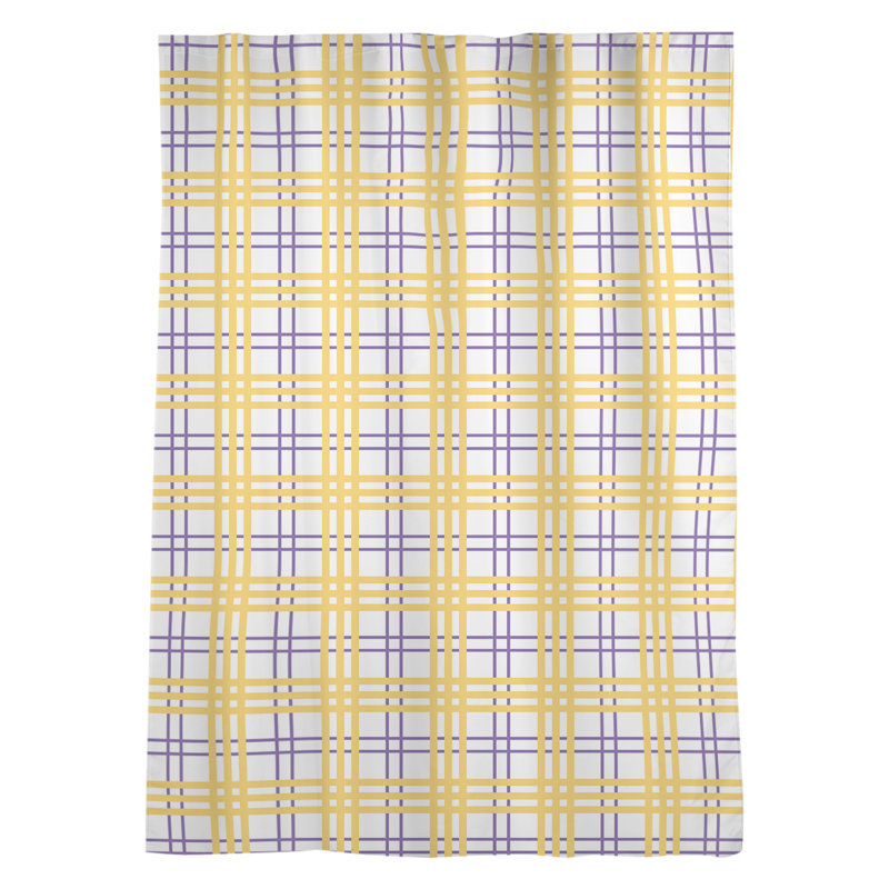 Sheer Curtain Single Panel, Yellow/White/Purple