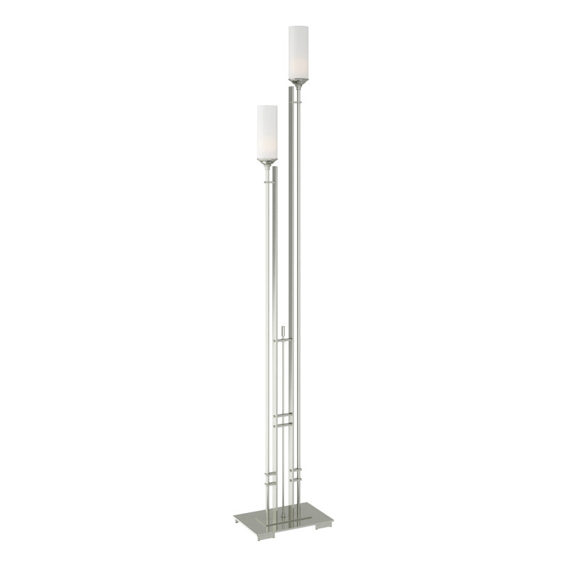 Metra 75" Floor Lamp, Opal, Sterling