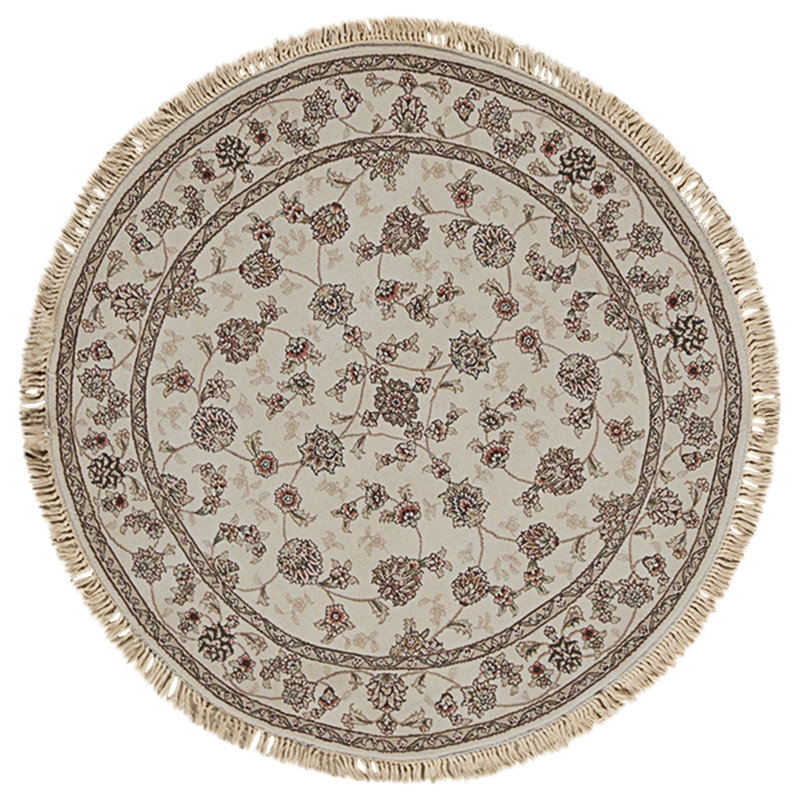 High-Quality Hand-Knotted Ivory Area Rug