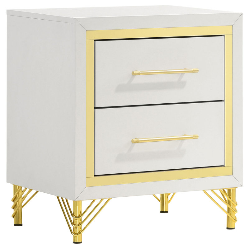 Leliea White 2-drawer Nightstand