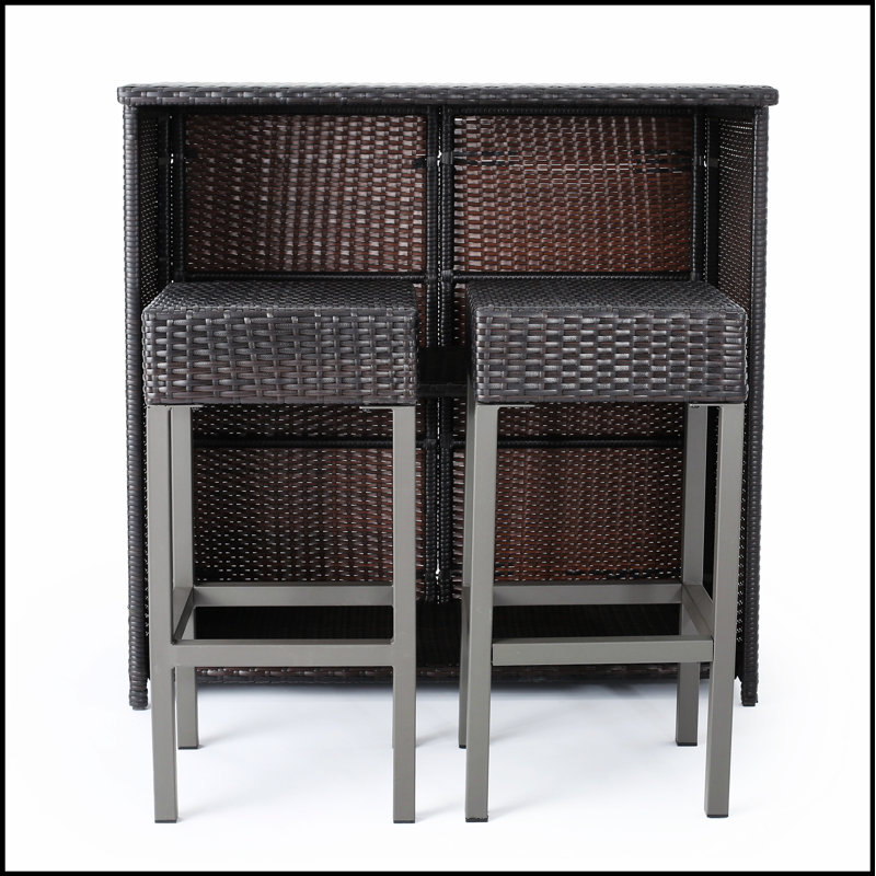 TORONTO BAR ISLAND With Spacious Storage And Two Comfortable Barstools, Perfect For Hosting And Entertaining