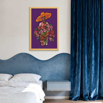 Abstract Woman With Hat And Roses