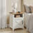 Bauman 18" W Farmhouse Nightstand with Storage Cabinet and Open Shelf-70113972-111297454