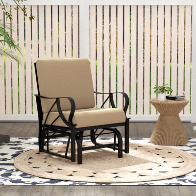 Milvio Gliding Metal Chair with Cushions by Red Barrel Studio