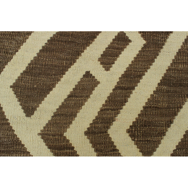 One-of-a-Kind Reta Handwoven Wool Brown Area Rug