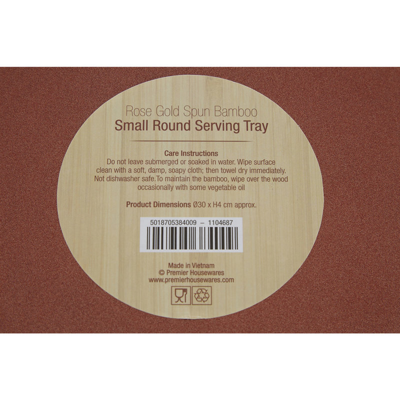 Kyoto Bamboo Tray, Rose Gold, 4" H x 30" W x 29" L