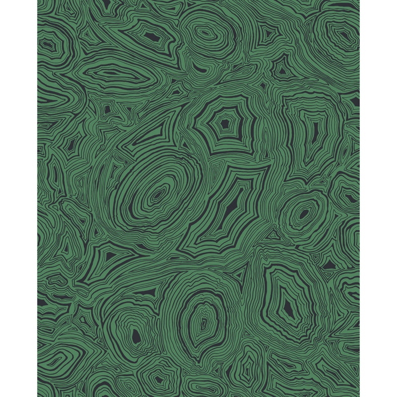 Fornasetti Senza Tempo Abstract Wallpaper Roll, Emerald/Black