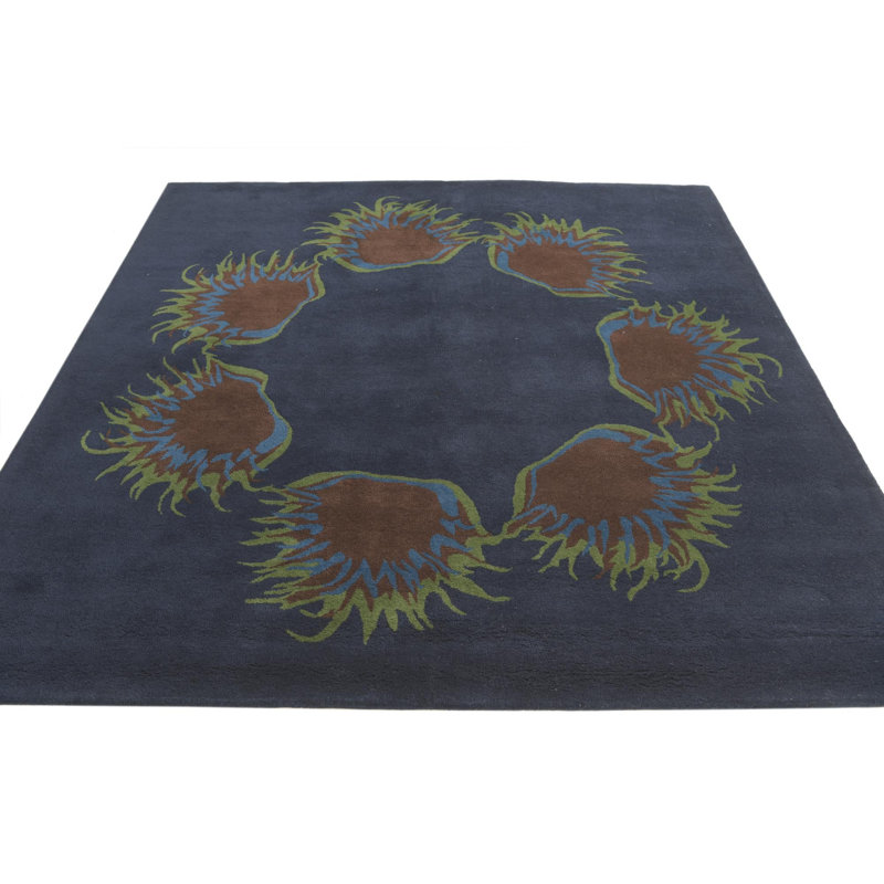 Tapis carré bleu marine Orlando