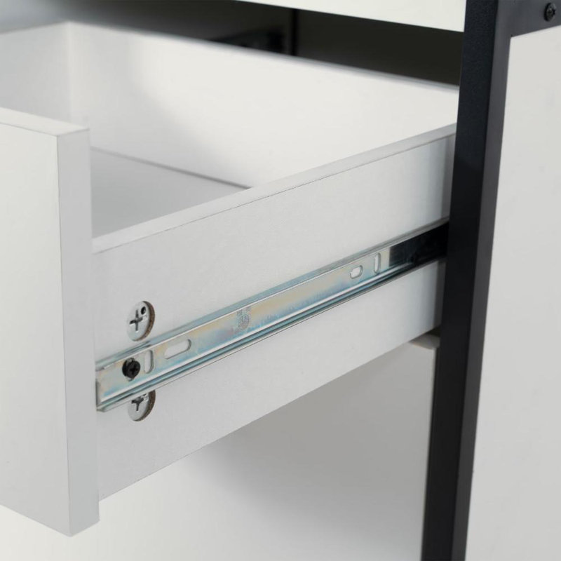 Sucely 25.19'' H x 16.14'' W Printer Stand with Wheels, White Wash