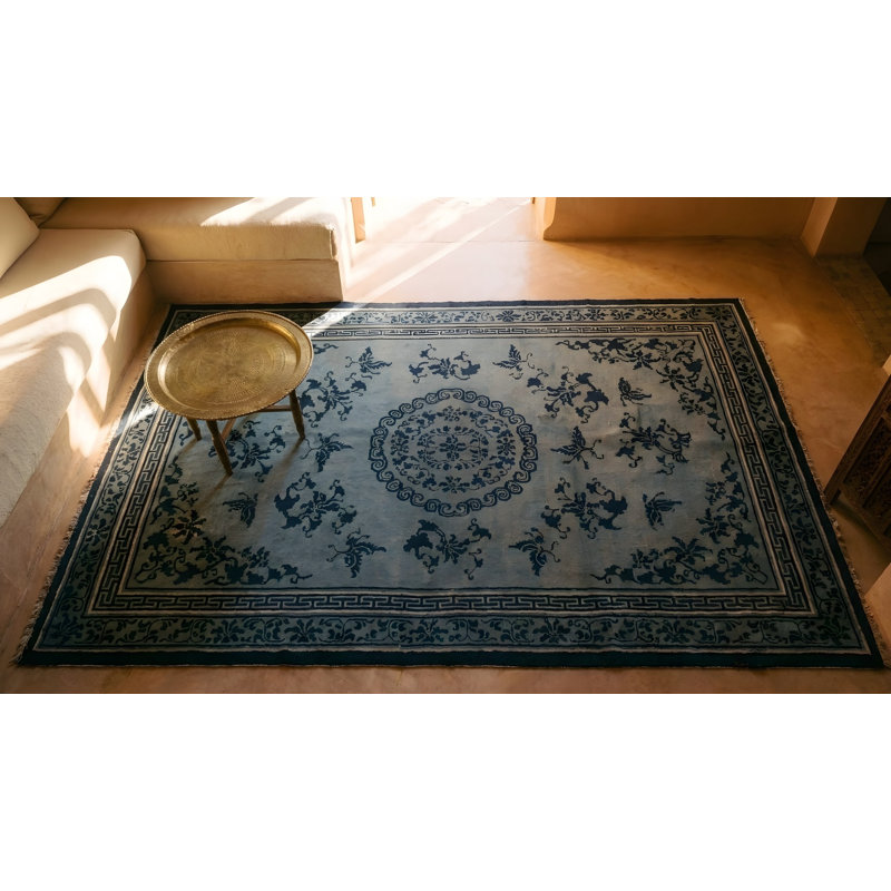 Antique Chinese - Ningxia Blue 1850s Rug