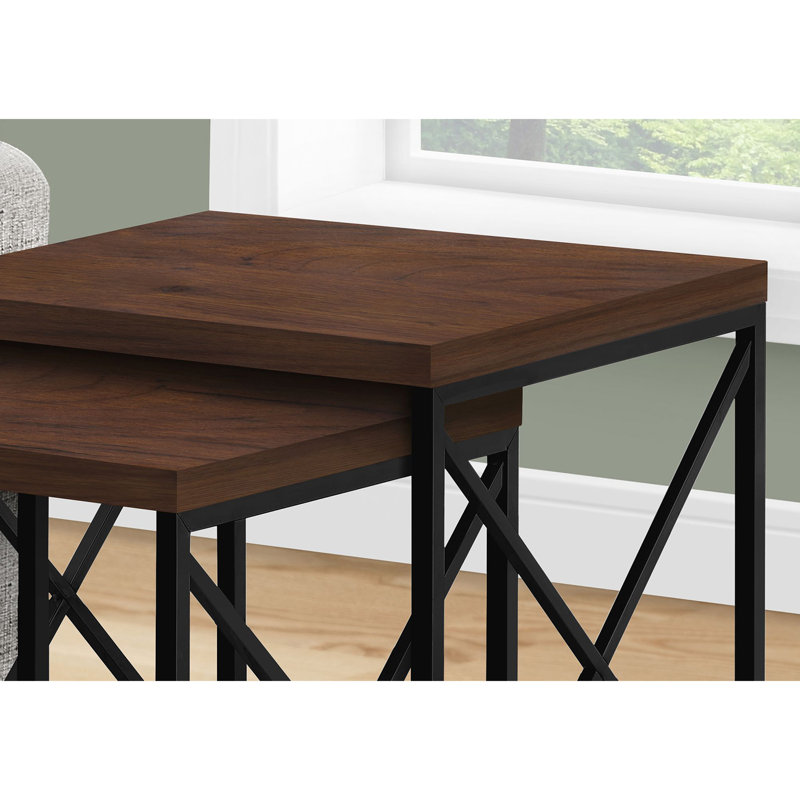 Izhan Nesting Tables, Black, Brown
