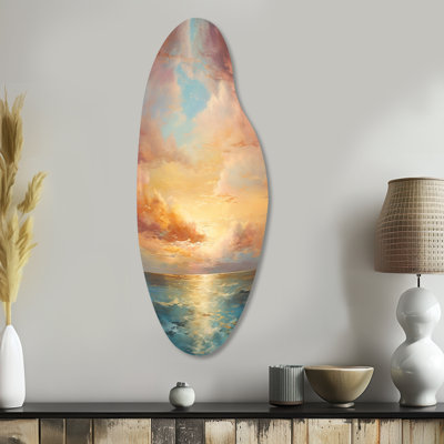 Osseo - Coucher de soleil incurvé, art mural asymétrique en métal