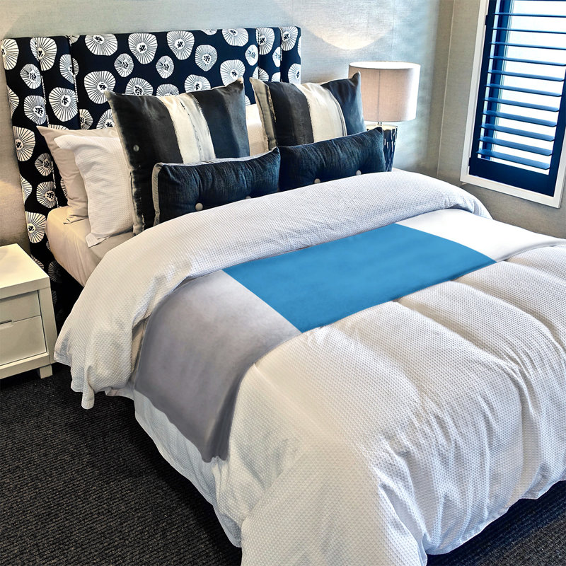 Oklahoma Quilted Throw Blanket, 50" W x 60" L, White/Basketball Blue/White
