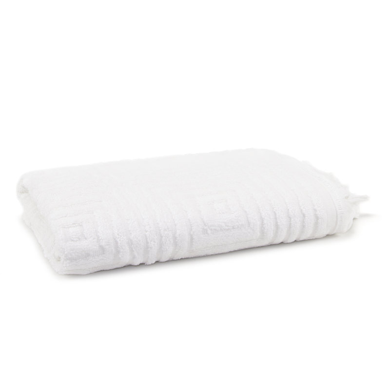 Débarbouillette en rayonne de bambou Troya Turkish, Blanc