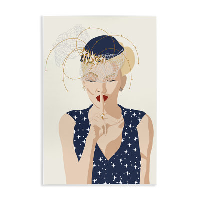 Chic Fashionista Portrait Wall Plaque Art by Jen Bucheli