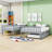 Twin Over Full Wood Bunk Bed With Twin Trundle, Built-In Ladder And Guardrail-814706792
