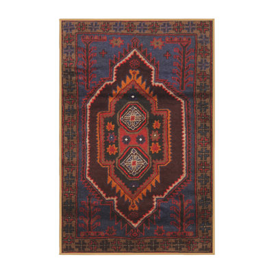 Tapis rouge/bleu traditionnel