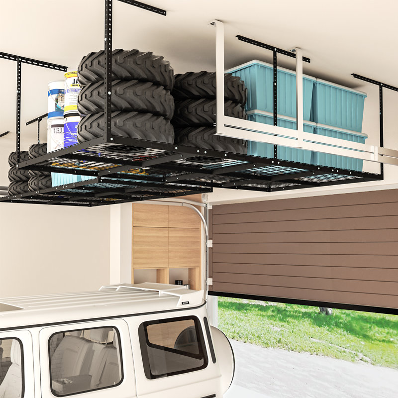 Supports de rangement pour plafond en acier Maryorie, Noir, H 40 po x l 96 po x P 36 po