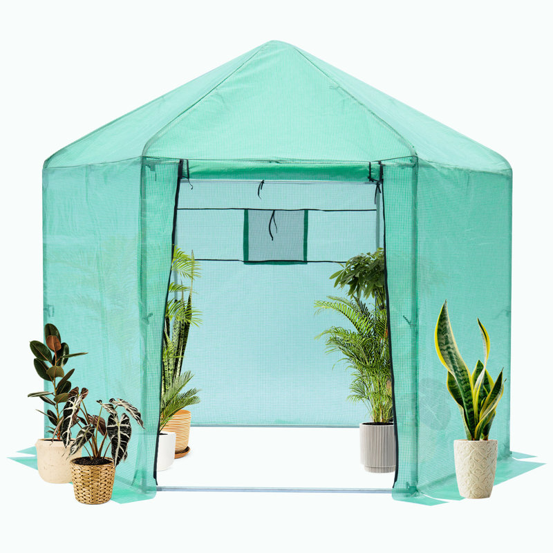 Serre de jardin avec cadre renforcé, isolation imperméable, serre intérieure spacieuse et intérieure, dessus, imperméable, hauteur de colis de 8,66 po