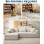 108" Soft Modular Cloud Sectional Sofa with Boneless L-Shaped Couch Bed & Chaise, Featuring Cozy Corduroy Design No Assembly, Beige Right-2145016466-2145016479