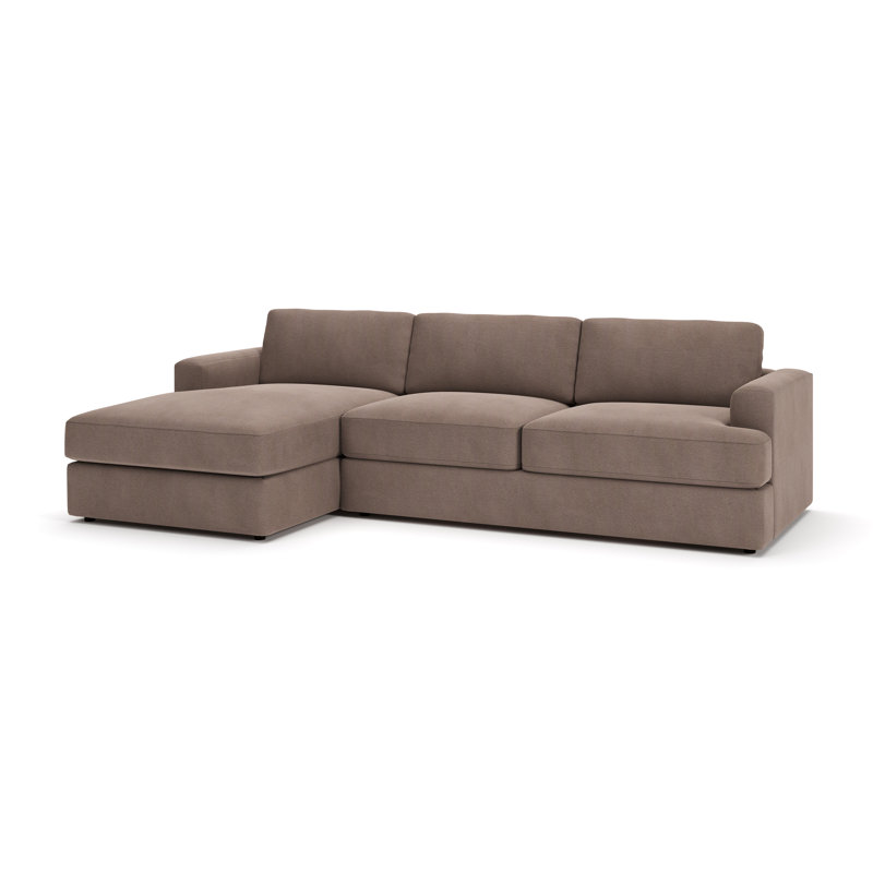 Cayden Sectional with Chaise, Bella Cocoa Performance Velvet, Left Hand Facing