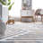 Kaira Rippled Geometric Ivory/ Multi Tasseled Area Rug-162155436