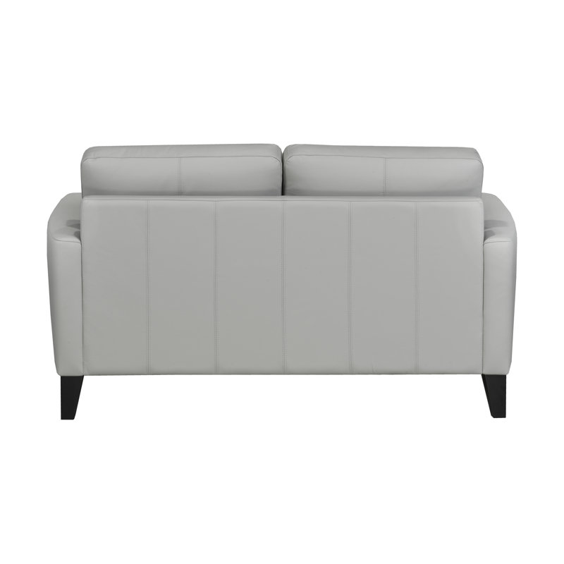 Brunet 60'' Slipcovered Loveseat, Slate Genuine Leather