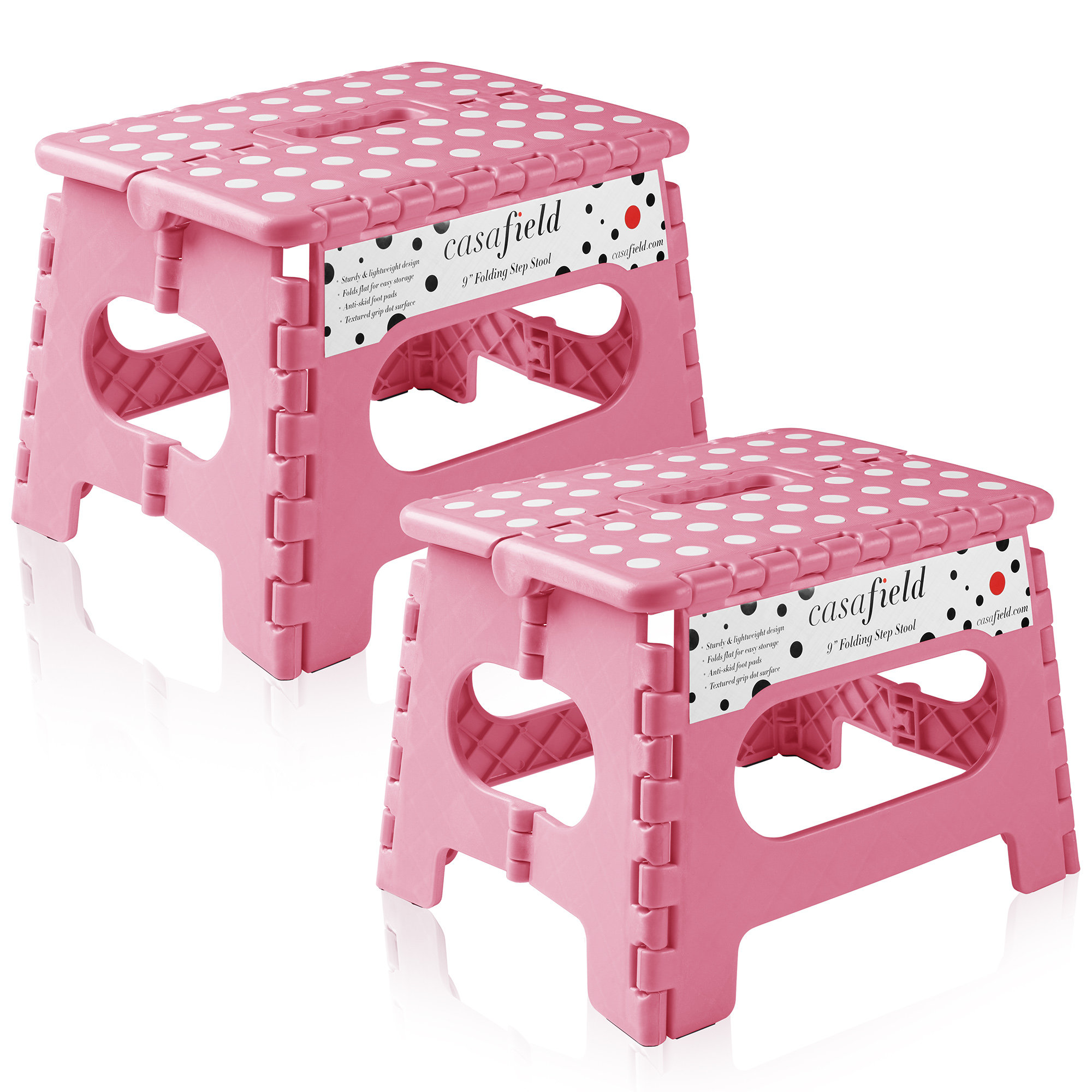 Casafield 9" Folding Step Stool With Handle, Set Of 2 & Reviews | Wayfair