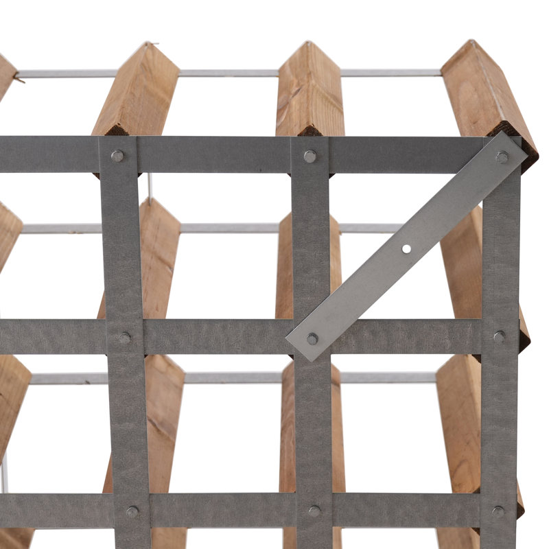Brejon 9 Bottle Solid Wood Standard Wine Bottle Rack Brown