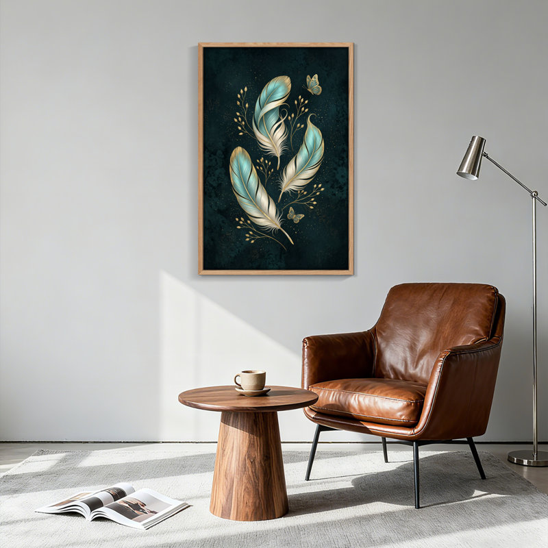 Ensemble de 1 tableau sur toile Papillon Plume, 30"H x 20"W, Wrapped Canvas
