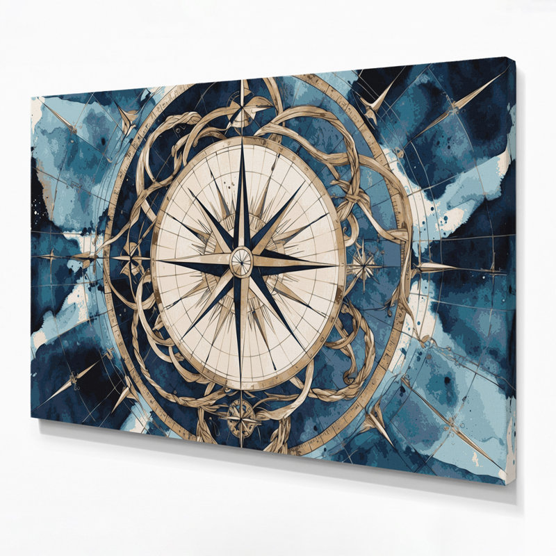 Art nautique sur toile gris, H 11 po x l 14 po