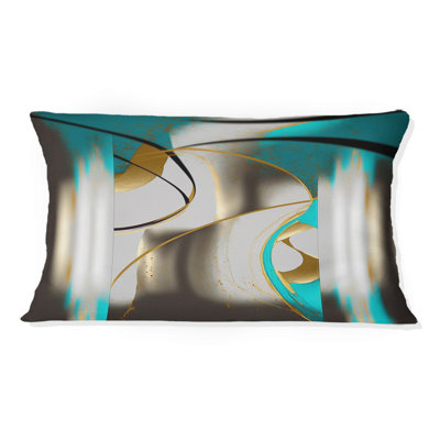 Coussin décoratif pirouette en turquoise rétro - minimalisme III