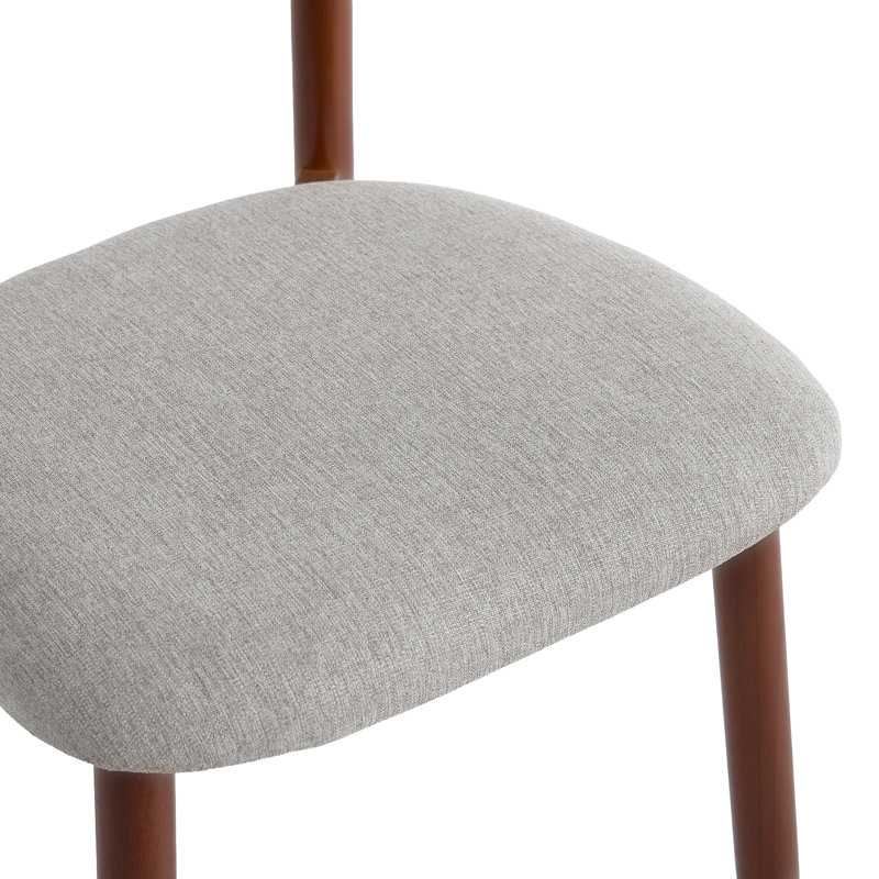 Ensemble de chaises de salle à manger rembourrées Modern 4 pièces avec dossier incurvé et structure en bois massif