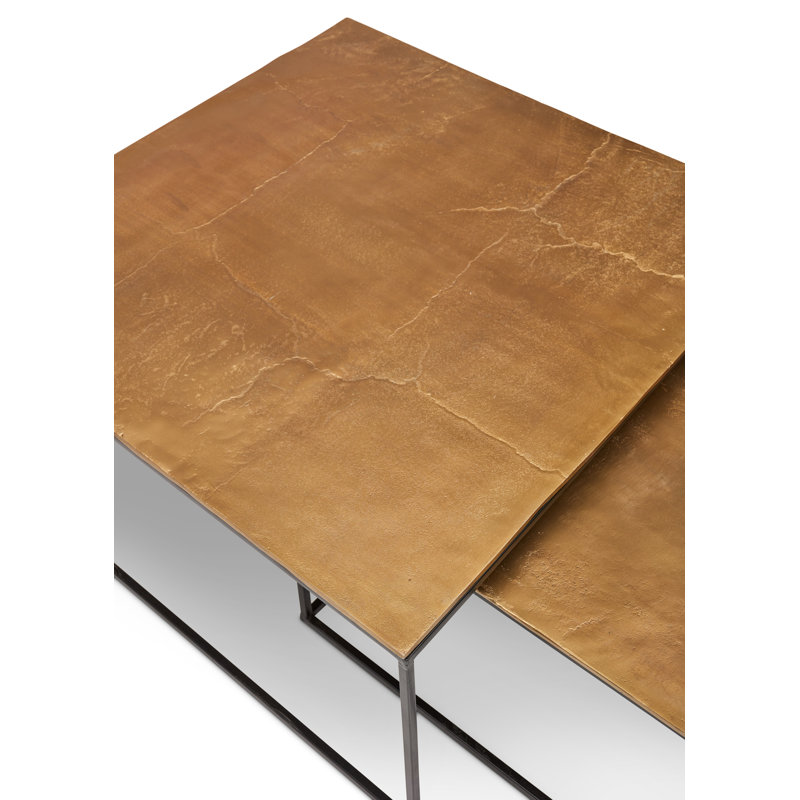 Mudra Nesting Coffee Table, Antique Brass