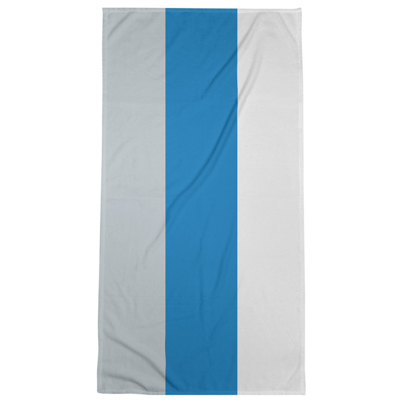 Cotton Blend Lightweight Bath Towel, Silver/Blue/White