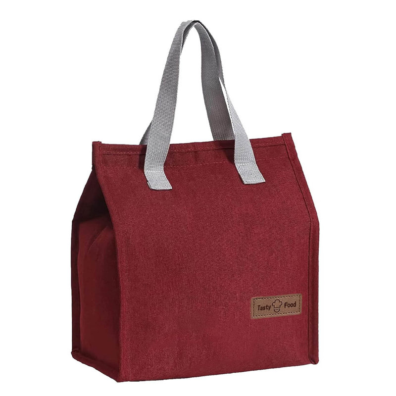 Lunch Bags For Women Men, Reusable Insulated Leakproof Lunch Box Tote Bag, Red
